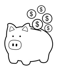 Piggy bank money savings concept.