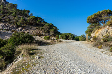 Road to mount Calamorro, near Malaga in the Costa del Sol in Spain