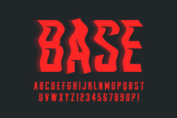 Distorted characters design, wavy distorted original type.