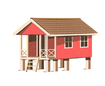 Realistic buildable citypop House isolated on transparent background 