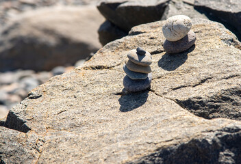 stacked stones at beach