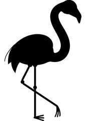 Cute funny black flamingo illustration
