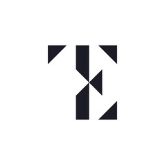Alphabet letters Initials logo TE