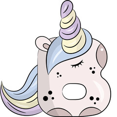 Unicorn cartoon alphabet icon