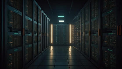 dark server room generative AI