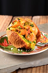 acaraje dumpling made with black-eyed pea dough, shrimp, onion and salt, and fried in palm oil typical Brazilian cuisine baiana cuisine