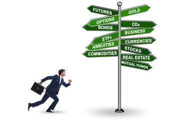 Fototapeta premium Concept of various financial investment options