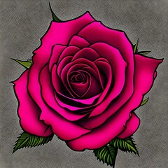 Hot pink rose