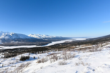 Fototapeta na wymiar Alaska winter mountain landscape