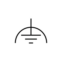 Obraz premium Protective earth ground symbol icon in electricity. vector illustration