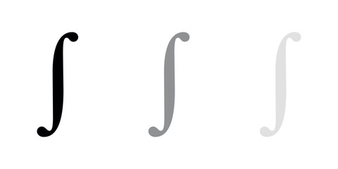 Integral symbol in mathematics. Vector illustration isolated on white background.