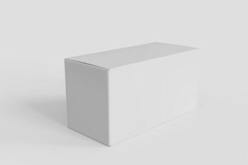 Blank packaging white cardboard box isolated on white background ready for packaging design