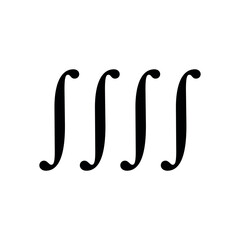 Quadruple integral symbol in mathematics. Vector illustration isolated on white background.