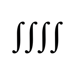 Obraz premium Quadruple integral symbol in mathematics. Vector illustration isolated on white background.