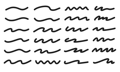 中太線で描かれた波線のセット