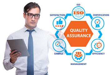 Businessman in quality assurance concept