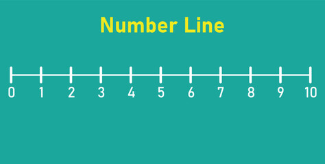 Number line 1-10 for preschool kids. Counting numbers. Teaching resources.