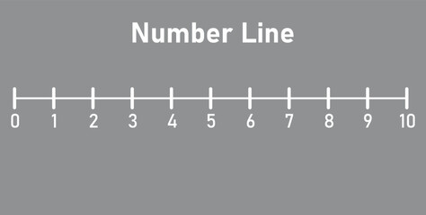 Number line 1-10 for preschool kids. Counting numbers. Teaching resources.