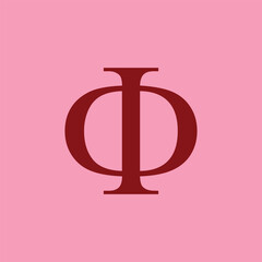 Phi symbol icon. greek alphabet letter.