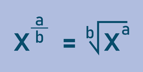 Rational exponents and radicals in mathematics.