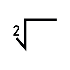 Square root or radical symbol in mathematics.