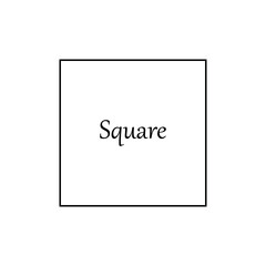 2D square shape in mathematics. Square shape drawing for kids isolated on white background.