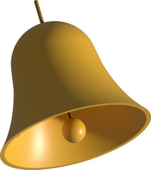 Pgn 3d render yellow bell notification icon 
