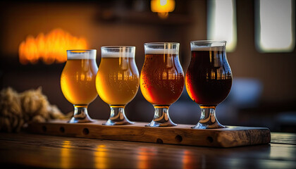 beer flight light to dark Generative AI