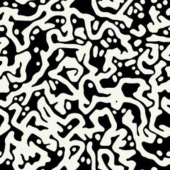 Vector seamless pattern. Abstract spotty texture. Natural monochrome design. Creative background with blots. Decorative organic swatch.
