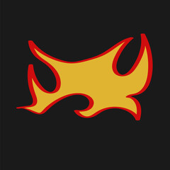 Cartoon with a red fire element in it. Old-fashioned seamless pattern.