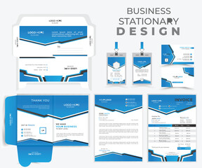 Elegant professional corporate business stationery items set, Stylish business stationery items set, Creative professional business branding stationery design set.