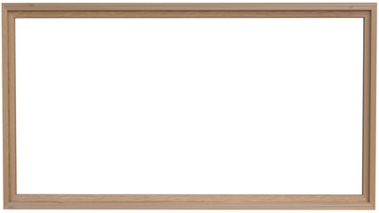 wooden picture frame as 4k transparent png file.