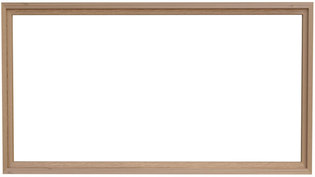 wooden picture frame as 4k transparent png file.