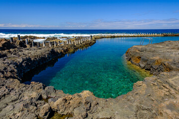 Natural pools Las Salinas de Agaete in Puerto de Las Nieves on Gran Canaria, Spain.