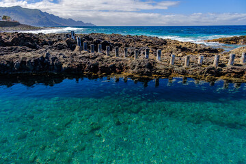 Natural pools Las Salinas de Agaete in Puerto de Las Nieves on Gran Canaria, Spain.