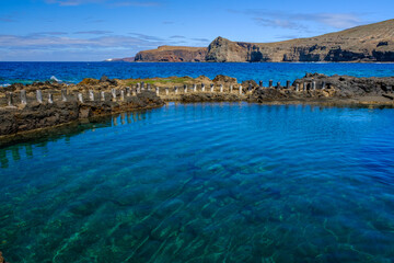 Natural pools Las Salinas de Agaete in Puerto de Las Nieves on Gran Canaria.