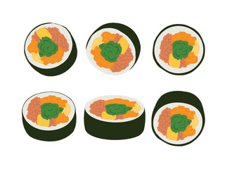 Vector hand drawn flat design Korean food illustration