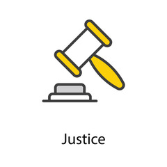 Justice icon design stock illustration