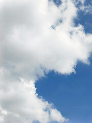 Blue sky with clouds.  The rainy season sky in Bangkok The blue sky had fluffy white clouds scattered across the sky.