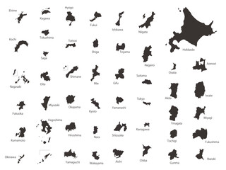 Shapes of Japanese prefectures