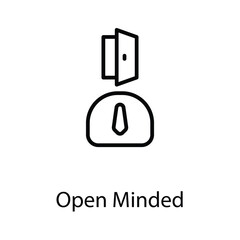 Open minded icon design stoke illustration