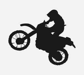 silhouette of a jumping motocross racer. extreme sport concept, vehicle.
