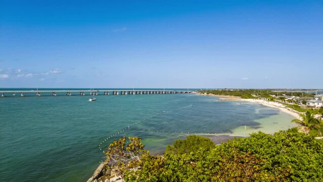 Timelapse of Calusa and Loggerhead beach in Bahia Honda State Park, Florida Keys, FL.
