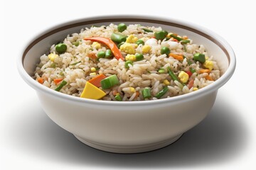 Fried rice is a popular dish consisting of cooked rice stir-fried in a wok or a frying pan and mixed with other ingredients such as veggies, eggs, and meat.