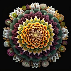 Flower mandala photorealistic, high-definition 