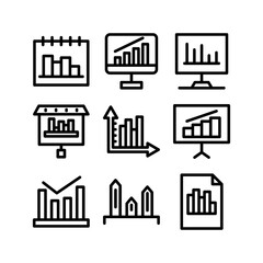 bar chart icon or logo isolated sign symbol vector illustration - high quality black style vector icons
