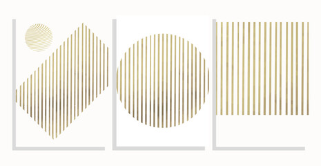 Geometric Gold Stripes Shapes Templates.Perfect for use in business labels, icons, and product papers.