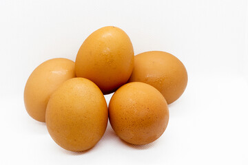 group of creole eggs, on white background