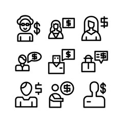 financial advisor icon or logo isolated sign symbol vector illustration - high quality black style vector icons
