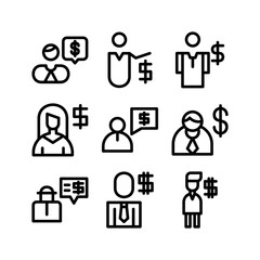 financial advisor icon or logo isolated sign symbol vector illustration - high quality black style vector icons
